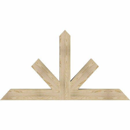 Ekena Millwork Saratoga Rough Sawn Timber Gable Bracket, Douglas Fir, 72"W x 39"H x 6"D x 6"F, 13/12 Pitch GBW072X39X0606SAR00RDF